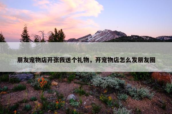 朋友宠物店开张我送个礼物，开宠物店怎么发朋友圈