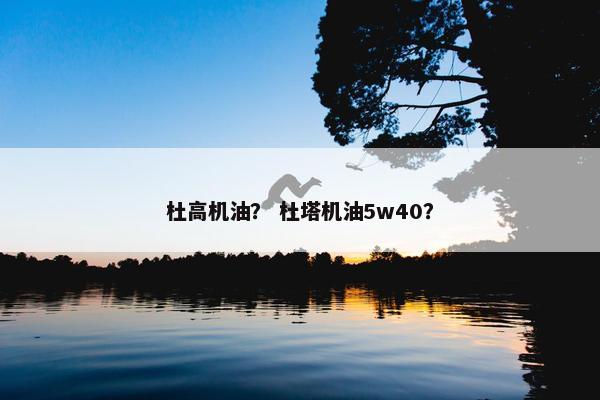 杜高机油？ 杜塔机油5w40？