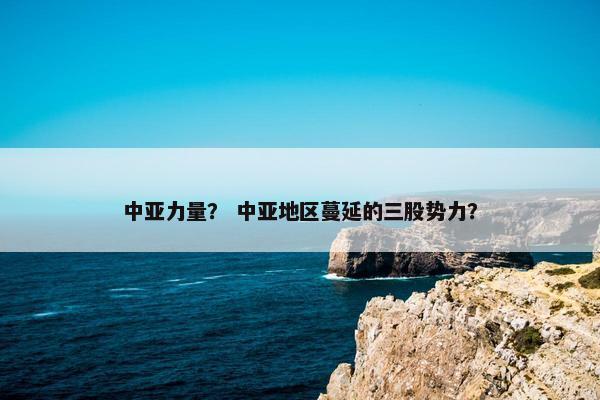 中亚力量？ 中亚地区蔓延的三股势力？