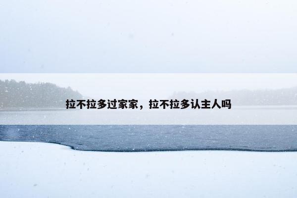 拉不拉多过家家，拉不拉多认主人吗