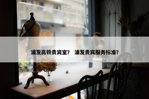 浦发高铁贵宾室？ 浦发贵宾服务标准？