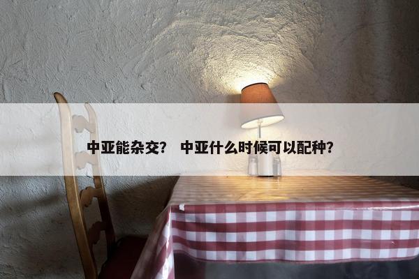 中亚能杂交？ 中亚什么时候可以配种？