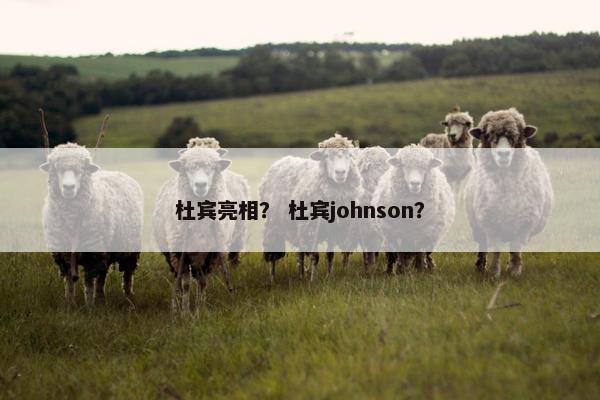杜宾亮相？ 杜宾johnson？
