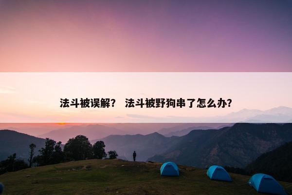 法斗被误解？ 法斗被野狗串了怎么办？