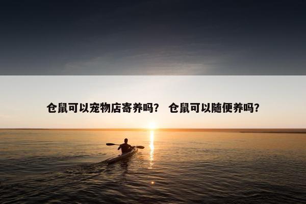 仓鼠可以宠物店寄养吗？ 仓鼠可以随便养吗？