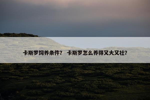 卡斯罗饲养条件？ 卡斯罗怎么养得又大又壮？