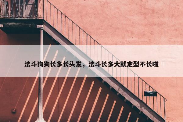 法斗狗狗长多长头发，法斗长多大就定型不长啦