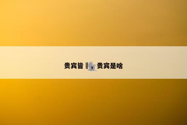 贵宾皆様，贵宾是啥