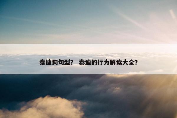 泰迪狗句型？ 泰迪的行为解读大全？