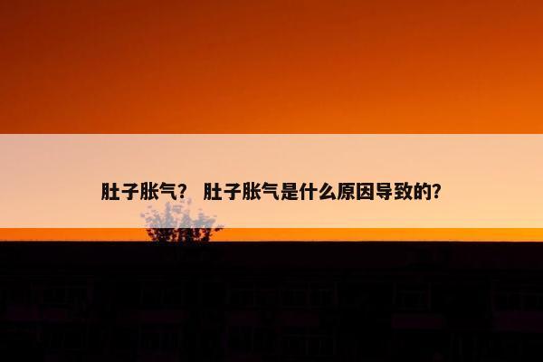 肚子胀气？ 肚子胀气是什么原因导致的？