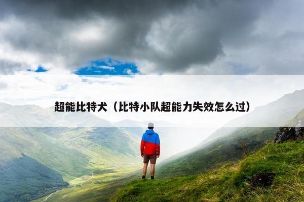 超能比特犬（比特小队超能力失效怎么过）
