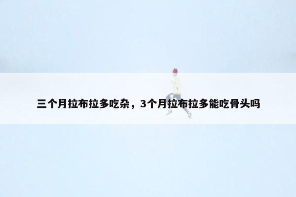 三个月拉布拉多吃杂，3个月拉布拉多能吃骨头吗