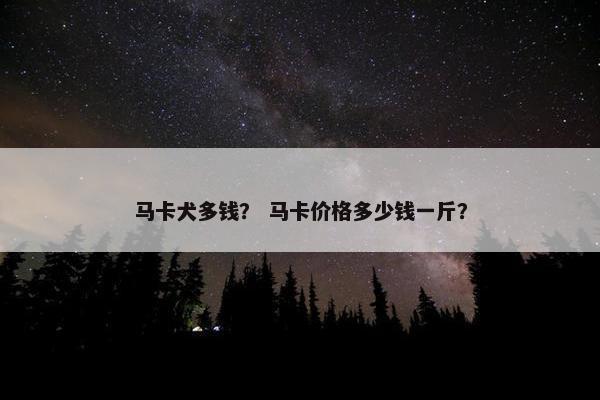 马卡犬多钱？ 马卡价格多少钱一斤？
