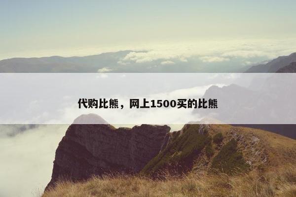 代购比熊，网上1500买的比熊