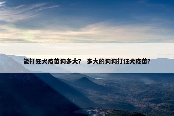能打狂犬疫苗狗多大？ 多大的狗狗打狂犬疫苗？