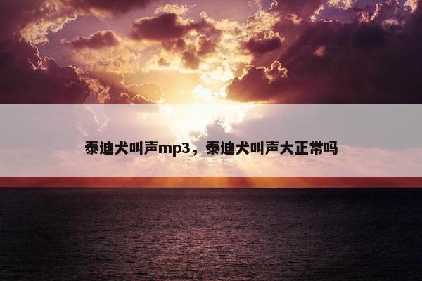 泰迪犬叫声mp3，泰迪犬叫声大正常吗