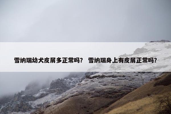 雪纳瑞幼犬皮屑多正常吗？ 雪纳瑞身上有皮屑正常吗？