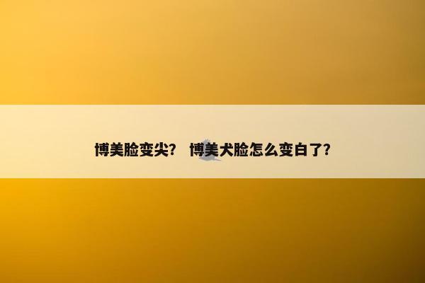 博美脸变尖？ 博美犬脸怎么变白了？