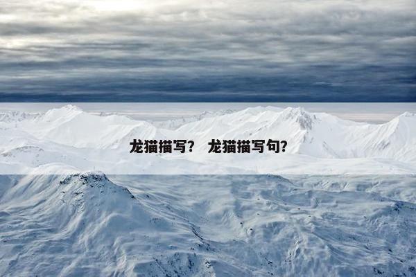 龙猫描写？ 龙猫描写句？