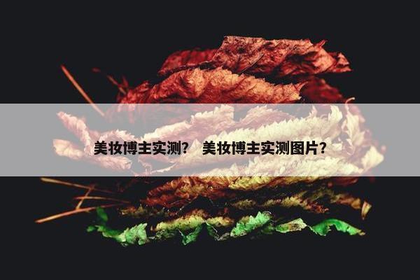 美妆博主实测？ 美妆博主实测图片？