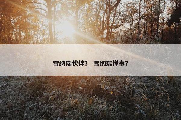 雪纳瑞伙伴？ 雪纳瑞懂事？