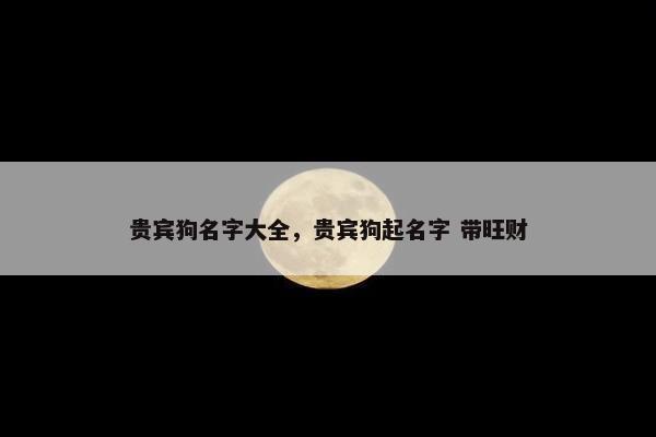 贵宾狗名字大全，贵宾狗起名字 带旺财
