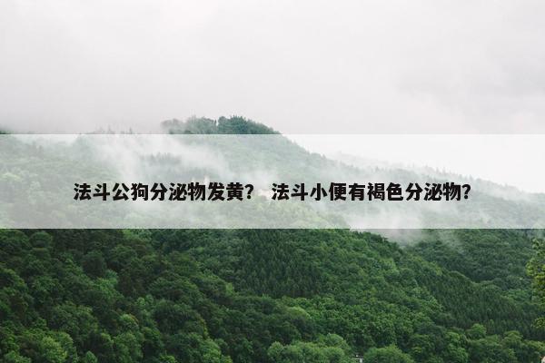 法斗公狗分泌物发黄？ 法斗小便有褐色分泌物？