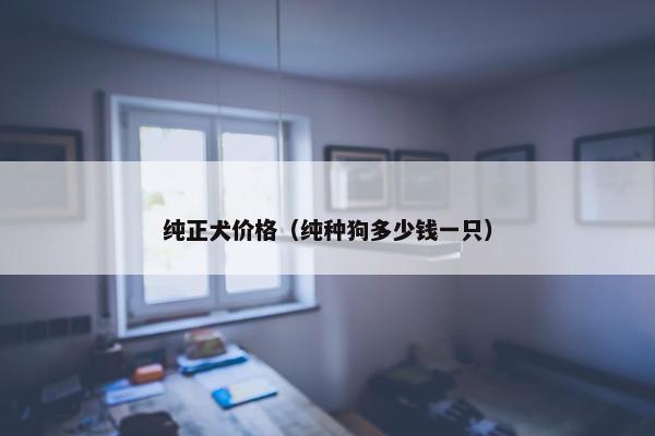 纯正犬价格（纯种狗多少钱一只）