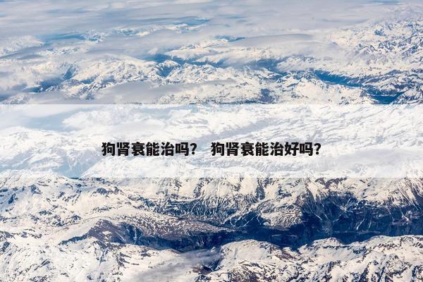 狗肾衰能治吗？ 狗肾衰能治好吗？