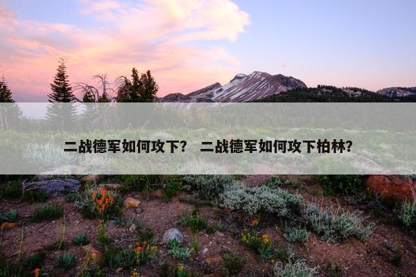 二战德军如何攻下？ 二战德军如何攻下柏林？