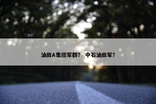 油田A集团军群？ 中石油田军？