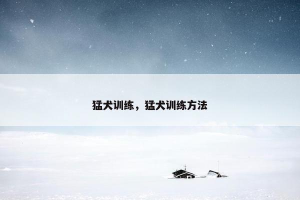 猛犬训练，猛犬训练方法