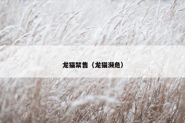 龙猫禁售（龙猫濒危）